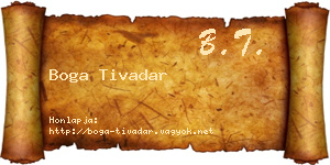 Boga Tivadar névjegykártya